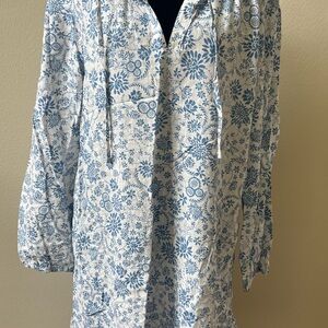 LOFT Blue and White Floral Mini Dress